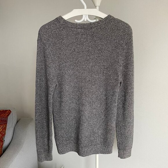H&M Men’s Gray Knit Sweater Crew Neck Cotton Acrylic Blend Size Small - Picture 6 of 11